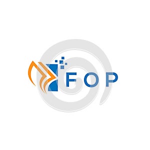 FOP credit repair accounting logo design on white background. FOP creative initials Growth graph letter logo concept. FOP business