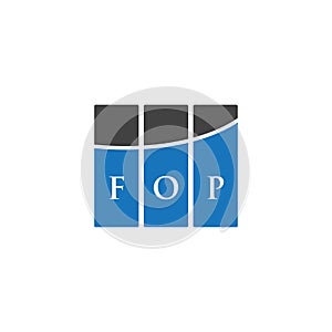 FOP letter logo design on WHITE background. FOP creative initials letter logo concept. FOP letter design.FOP letter logo design on