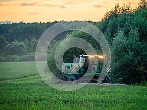 Forage harvesting in the fields.