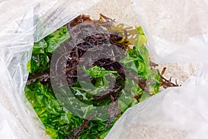 Foraging, bag of edible seaweed mix