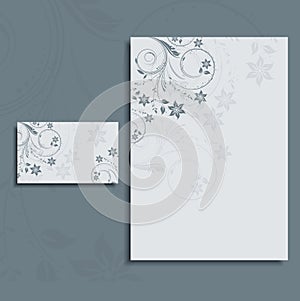 Foral letterhead and business card layout