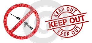 Forbid Kalashnikov Weapon Star Mosaic and Keep Out Distress Seal