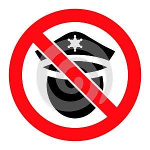 Forbid Police Cop - Raster Icon Illustration