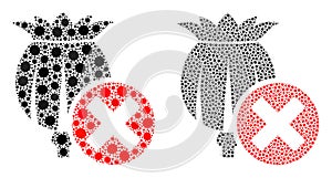 Forbid Poppy Icon - Mosaic of Coronavirus Biohazard Infection Items
