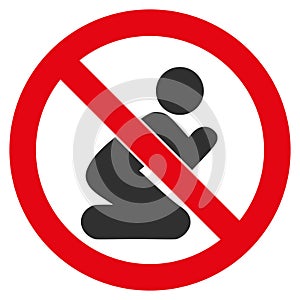 Forbid Praying Man Flat Icon Illustration