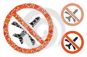 Forbidden airplane Composition Icon of Bumpy Pieces