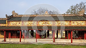 Forbidden city behind the Palace of Supreme Harmony, Imperial City inside the Citadel, Hue, Vietnam