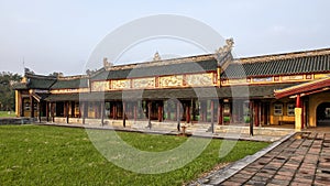 Forbidden city behind the Palace of Supreme Harmony, Imperial City inside the Citadel, Hue, Vietnam photo