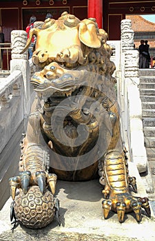 Forbidden City Beijing Female Guardian Lion