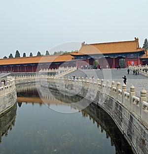 River of the golden waters and buildings, Forbidden City Beijing, China