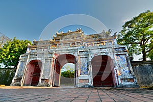 Forbidden city gate. Imperial City. Hue. Vietnam