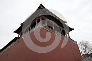 Forbidden city red big wall, Beijing