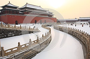 Forbidden city after snow