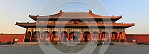 Forbidden City in sunset photo