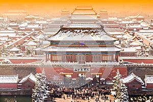 The Forbidden City in winter,Beijing