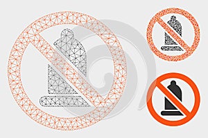 Forbidden Condom Vector Mesh 2D Model and Triangle Mosaic Icon