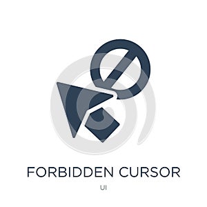 forbidden cursor icon in trendy design style. forbidden cursor icon isolated on white background. forbidden cursor vector icon