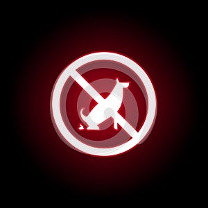 Forbidden dog bullshit icon in red neon style. can be used for web, logo, mobile app, UI, UX
