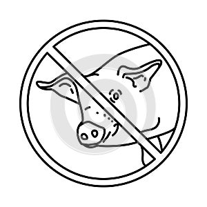 Forbidden Foods Icon. Doodle Hand Drawn or Outline Icon Style