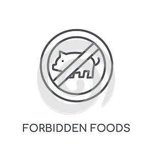 Forbidden Foods linear icon. Modern outline Forbidden Foods logo