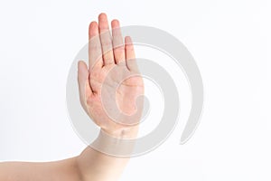 Forbidden gesture on a white background