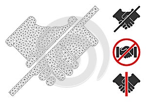 Forbidden Handshake Polygonal Frame Vector Mesh Illustration