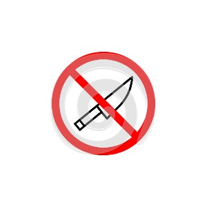 Forbidden knife icon can be used for web, logo, mobile app, UI UX