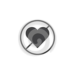 Forbidden love icon vector