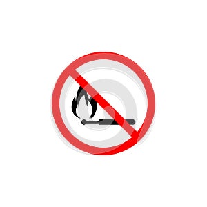 Forbidden matches icon on white background can be used for web, logo, mobile app, UI UX