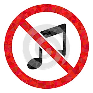 Forbidden Music Polygonal Icon