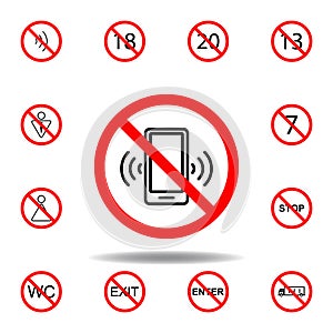 Forbidden phone call icon. set can be used for web, logo, mobile app, UI, UX