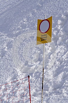 Forbidden sign for snow track access 2