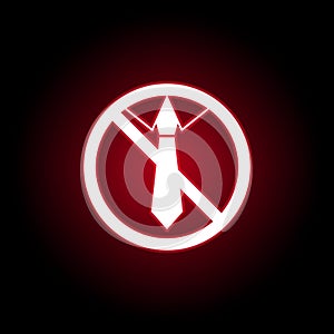 Forbidden tie icon in red neon style. can be used for web, logo, mobile app, UI, UX