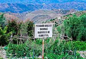 Prohibido sobre el tirar basura 