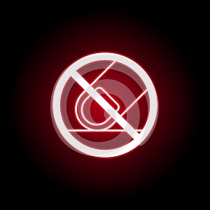 Forbidden touch finger icon in red neon style. can be used for web, logo, mobile app, UI, UX