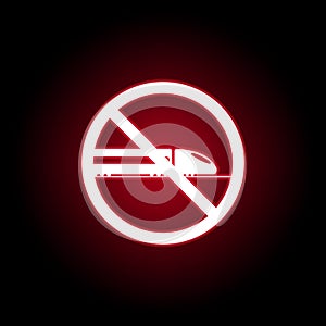 Forbidden train icon in red neon style. can be used for web, logo, mobile app, UI, UX