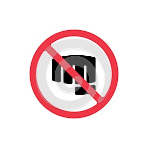 Forbidden violence icon, stop bullying sign, no fighting symbol, prohibited fist icon