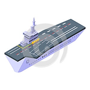 Force aircraft carrier icon, isometric style