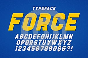 Force heavy display font design. Swatches color control.