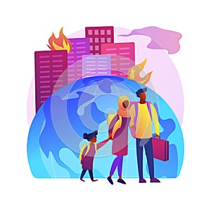 Forced migration abstract concept vector illustration.