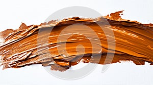 Forceful Raw Umber palette knife impasto stroke on canvas photo