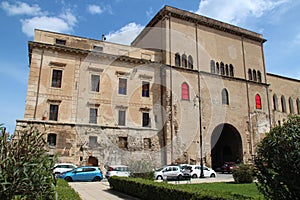 forcella de seta palace and greci gate in palermo in sicily in italy photo
