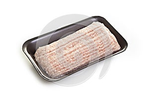 Forcemeat isolated on a white background in a package