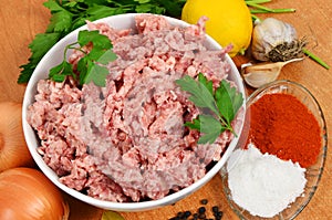 Forcemeat with spices