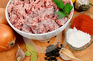 Forcemeat with spices