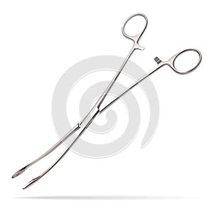 Forceps Meier. Surgical instrument designed to insert tampons into deep wounds, to remove foreign bodies from narrow