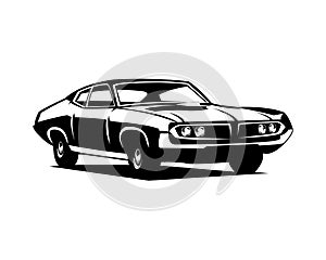 ford cobra torino car silhouette. appear from the side with an elegant style. premium vector design. isolated white background.