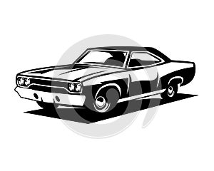 ford cobra torino car silhouette. appear from the side with an elegant style. premium vector design. isolated white background.