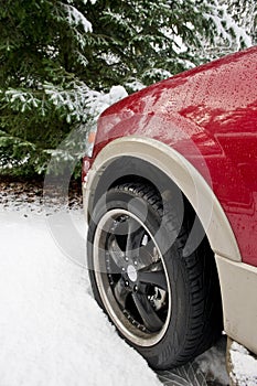 Ford Expedition in the snow