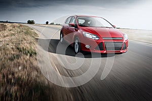 Ford Focus Fast drive car speed on the road